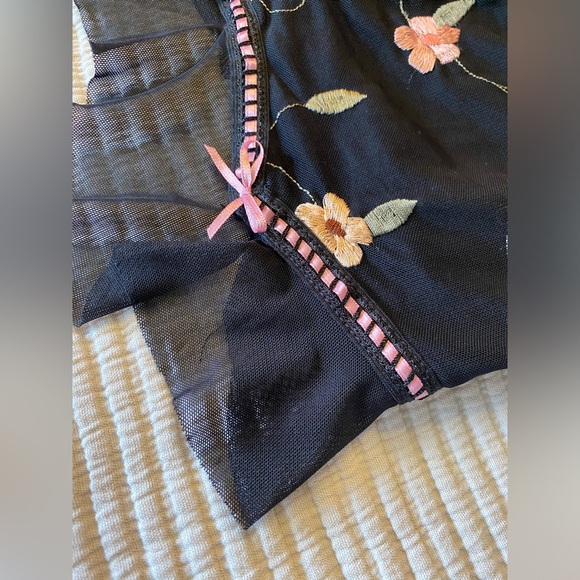 Vintage Casadei Lace Fairy Coquette Corset Top Handkerchief Hem Mesh Large Sweet - Picture 4 of 11